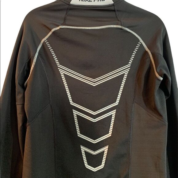 NIKE Pro Compression Dri Fit 1/4 Zip Fitted Pullover Charcoal Gray Size Small - Picture 7 of 7